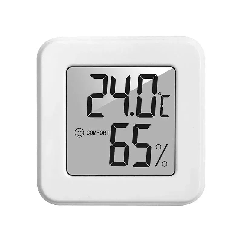 Prime Deal Zone indoor mini temperature and humidity meter with digital display for bedroom climate monitoring.