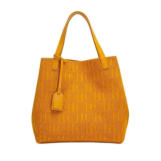 Large capacity Prime Deal Zone craft handbag for ladies, featuring a pure color design, shoulder strap, and outer pocket.