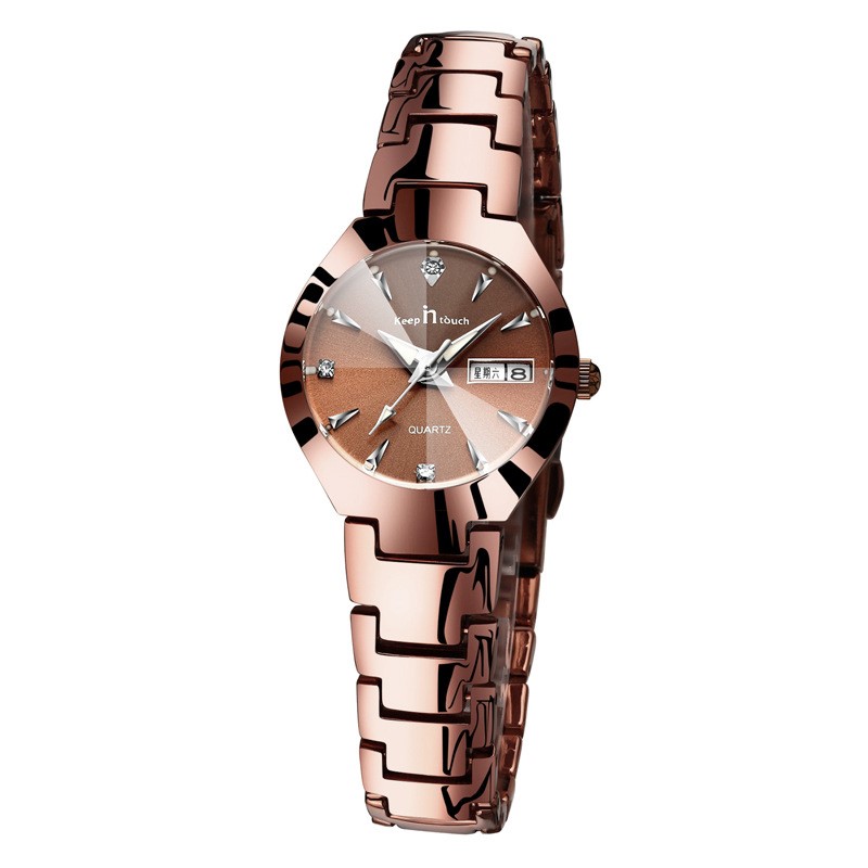 Luminous Couple Quartz Watch – Calendar, 30M Waterproof, 38mm Dial