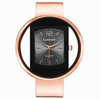 Luxury bracelet cuff watch with silver dial