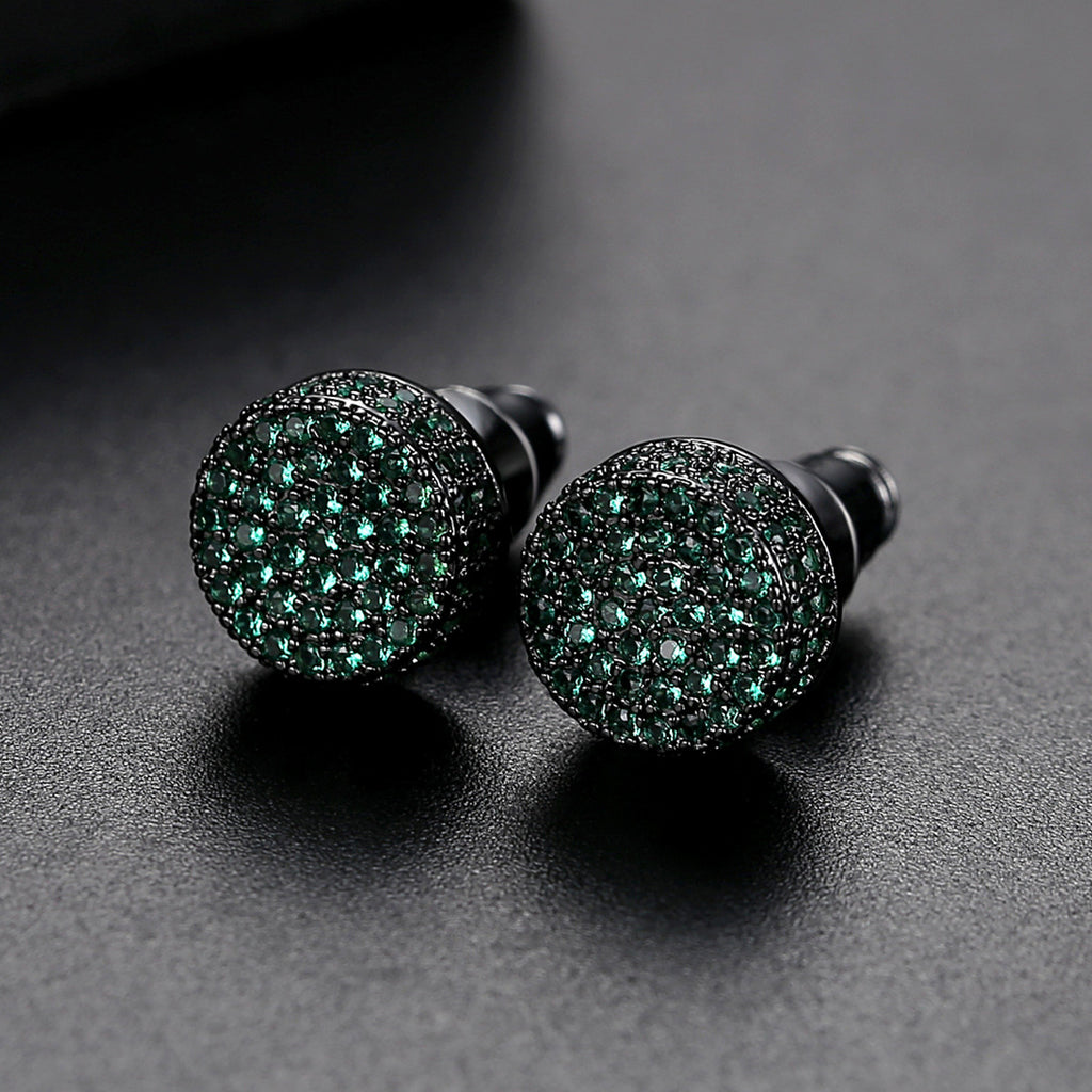 Hip hop stud earrings close-up detail