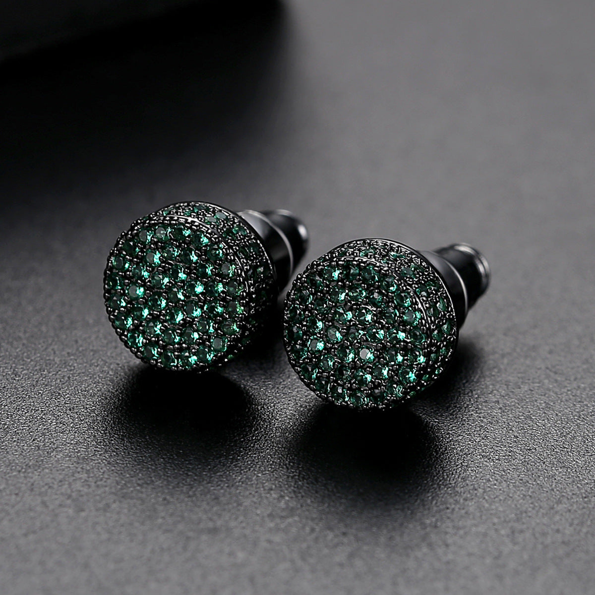 Hip hop stud earrings close-up detail