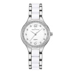 Luxury quartz watch worn on wrist