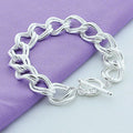 Silver-plated alloy bracelet close-up detail