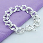 Silver-plated alloy bracelet close-up detail