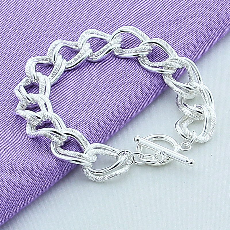 Silver-plated alloy bracelet close-up detail