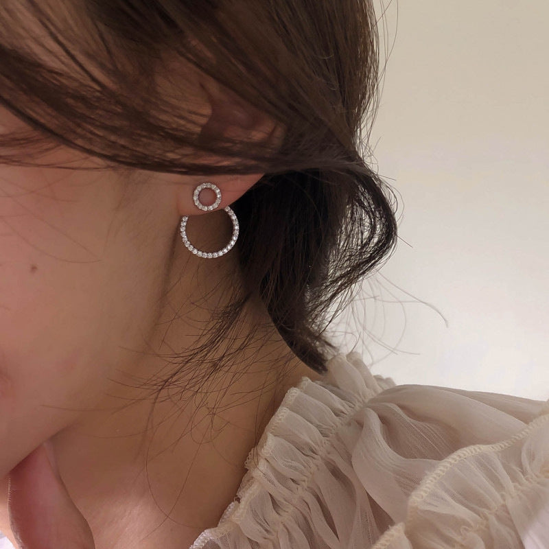 Micro pave zirconia stud earrings close-up detail