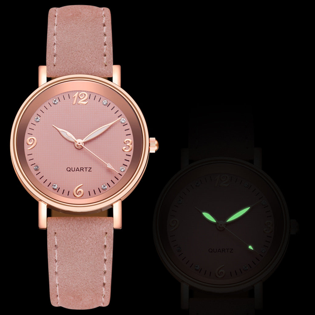 Luminous quartz watch, blue colourway