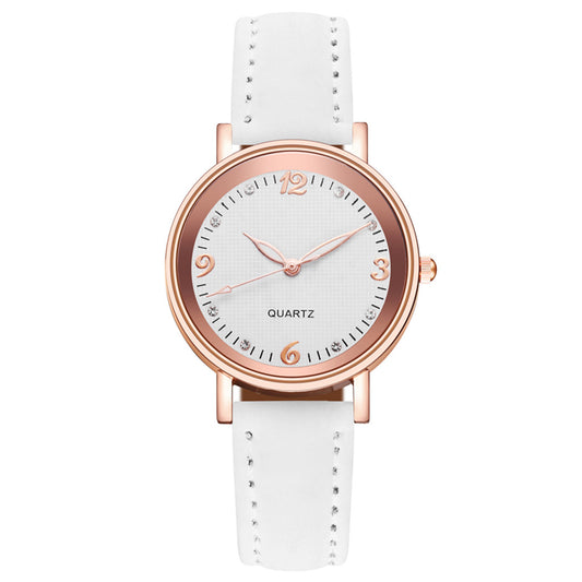 Women's Luminous Casual Quartz Watch – Leather Strap, 36mm Dial