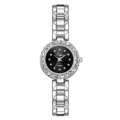 Women's Bangle Cuff Watch Set – Quartz, Alloy Strap, Simple & Casual Style