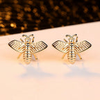 Crystal bee stud earrings, packaging shot