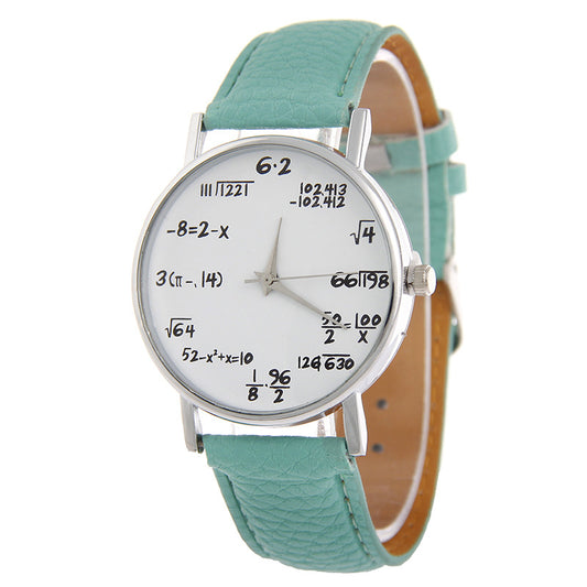 Women's Round Quartz Watch – PU Leather Strap, 37mm, Multi-Colour Options