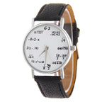 Round quartz watch, brown leather strap colourway