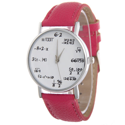 Women's Round Quartz Watch – PU Leather Strap, 37mm, Multi-Colour Options