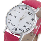 Round quartz watch, black leather strap colourway