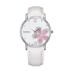 Korean four-leaf clover quartz watch, front view