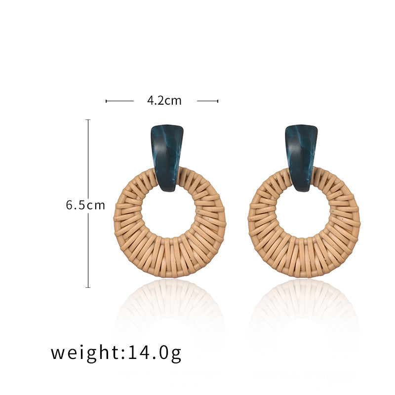 Korean vintage acetate earrings, styled with outfit