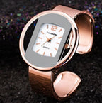 Luxury bracelet cuff watch, clasp and closure detail