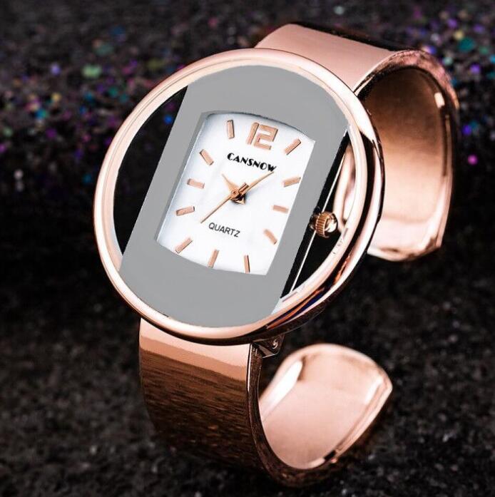 Luxury bracelet cuff watch, clasp and closure detail