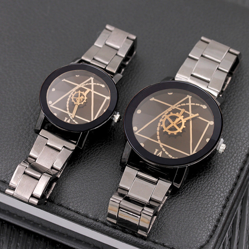 Gear compass couple watch set worn on wrists