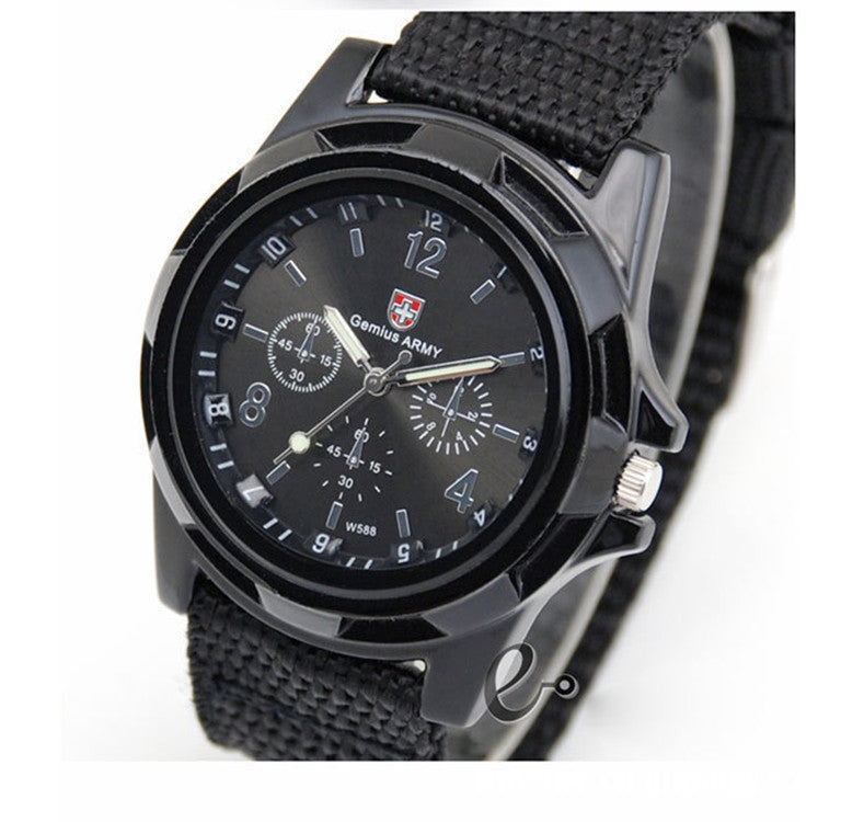 Men's military sport watch worn on wrist