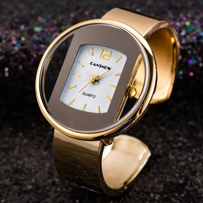 Luxury bracelet cuff watch, silver colourway