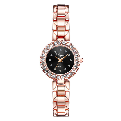 Women's Bangle Cuff Watch Set – Quartz, Alloy Strap, Simple & Casual Style
