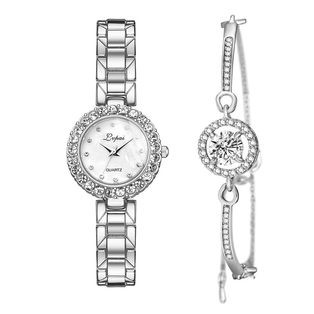 Women's Bangle Cuff Watch Set – Quartz, Alloy Strap, Simple & Casual Style