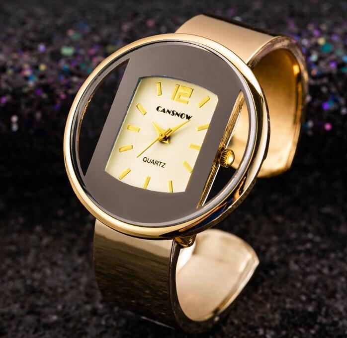 Luxury bracelet cuff watch, rose gold colourway