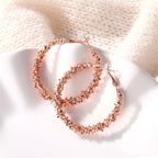 Pearl and gold hoop earrings, style 1 detail