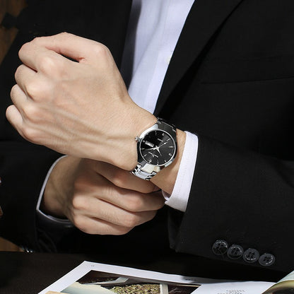 Luminous Couple Quartz Watch – Calendar, 30M Waterproof, 38mm Dial