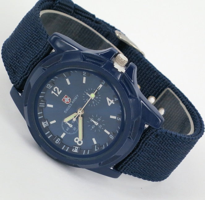 Military sport watch, silver colourway