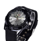 Military sport watch, dial detail close-up