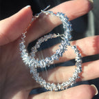 Pearl and gold hoop earrings, style 2 detail