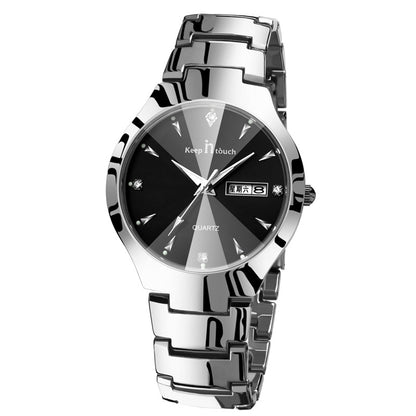 Luminous Couple Quartz Watch – Calendar, 30M Waterproof, 38mm Dial