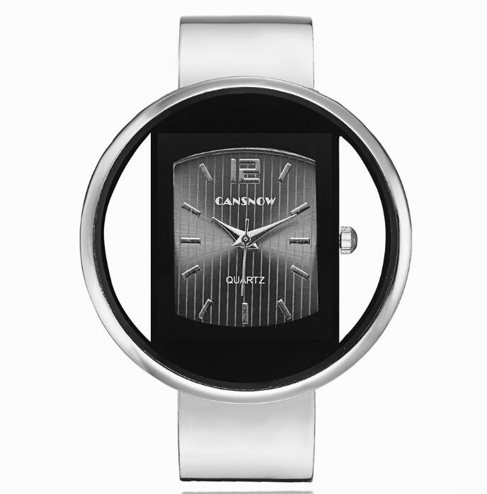 Luxury bracelet cuff watch worn on wrist