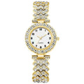 Luxury quartz watch and bracelet set in rose gold