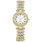 Luxury quartz watch and bracelet set in rose gold