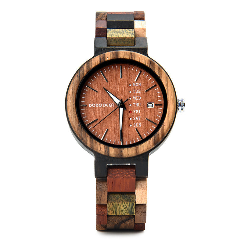 Wood couple watch, size chart reference