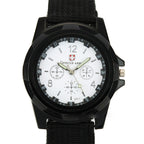 Military sport watch close-up of dial and strap