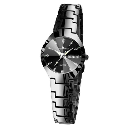 Luminous Couple Quartz Watch – Calendar, 30M Waterproof, 38mm Dial