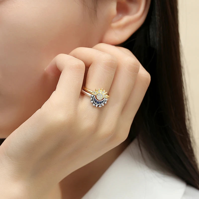 925 Sterling Silver Crown Heart Ring with Zircon