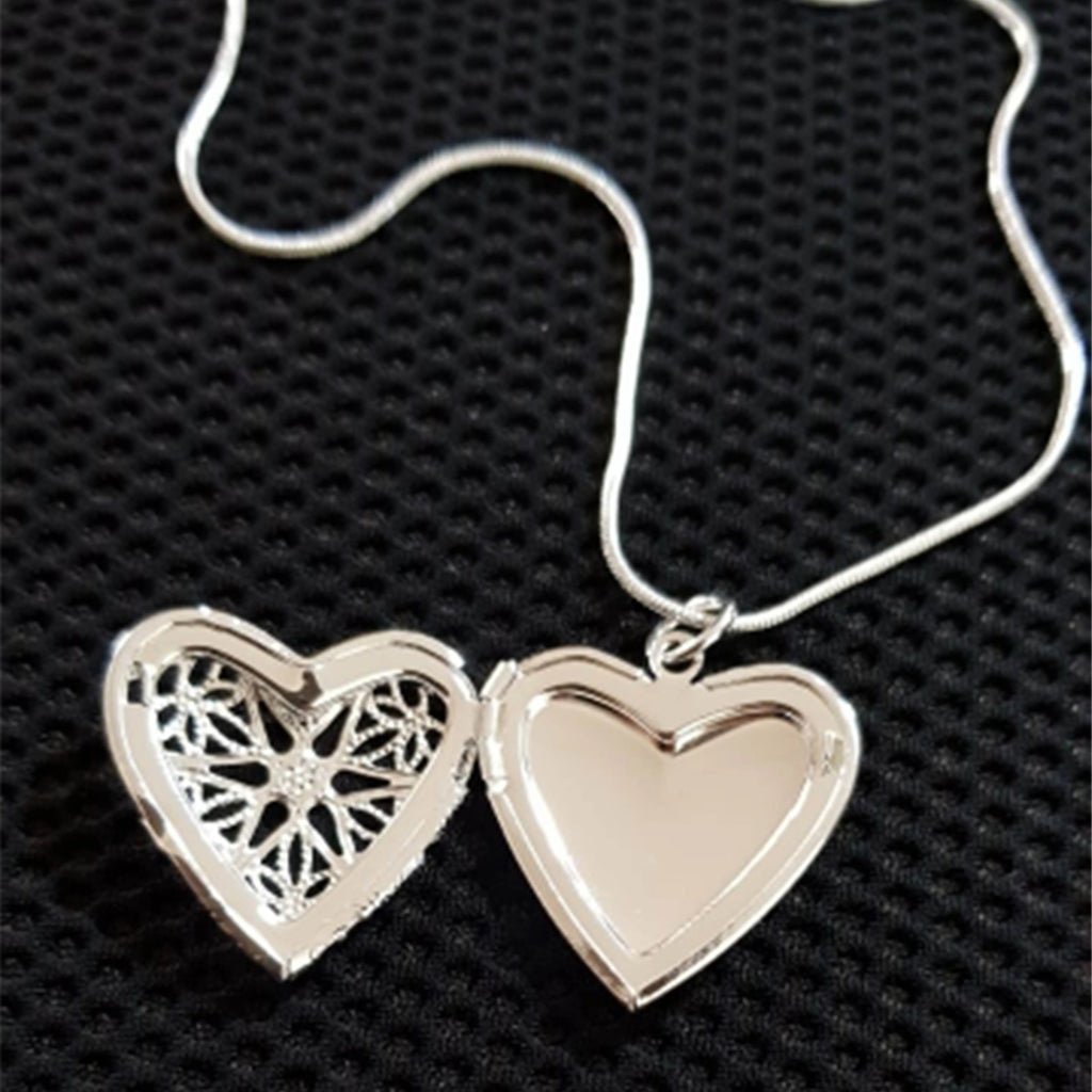 925 sterling silver photo frame pendant necklace with snake chain, 18 to 24 inches, stylish jewelry for women