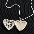 925 sterling silver photo frame pendant necklace with snake chain, 18 to 24 inches, stylish jewelry for women