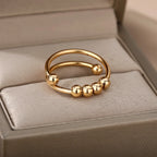 stainless steel spinner anxiety ring, adjustable - view 2