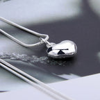 Silver heart pendant necklace with snake chain, 16-30 inch, for women, wedding charm, Prime Deal Zone jewelry.