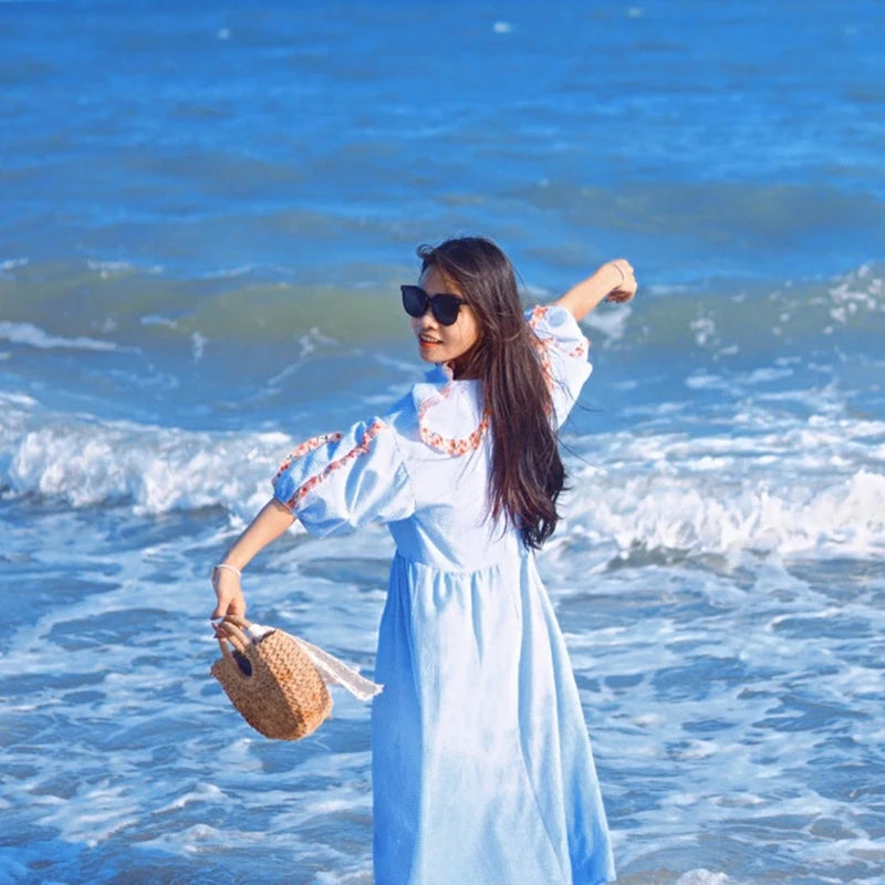 Handmade half-round rattan straw bag by Prime Deal Zone, summer women’s crossbody beach handbag with woven straw design.