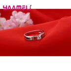 Silver rainbow zircon ring, size chart reference
