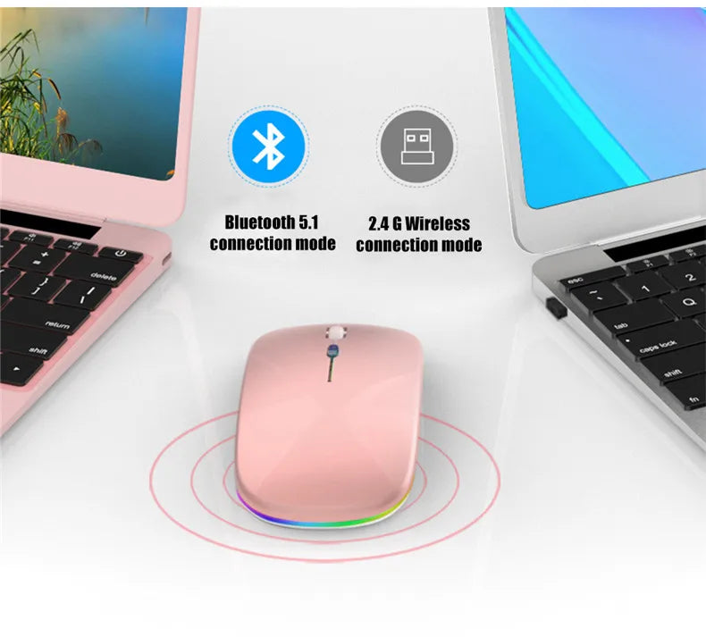Wireless Prime Deal Zone rechargeable silent LED backlit optical mouse with Bluetooth and 2.4GHz receiver for PC and laptop use