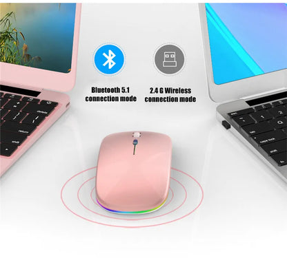 Wireless Prime Deal Zone rechargeable silent LED backlit optical mouse with Bluetooth and 2.4GHz receiver for PC and laptop use